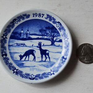 Vintage 80's Miniature Royal Coppenhagen Denmark china Trinket Plate/Dish